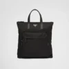 Re-Nylon and Saffiano Leather Tote Bag