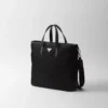 Re-Nylon and Saffiano Leather Tote Bag