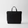 Re-Nylon and Saffiano Leather Tote Bag