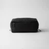 Re-Nylon and Saffiano Leather Travel Pouch