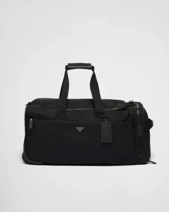 Re-Nylon and Saffiano Leather Trolley