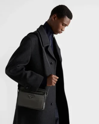 Re-Nylon and Saffiano Shoulder Bag