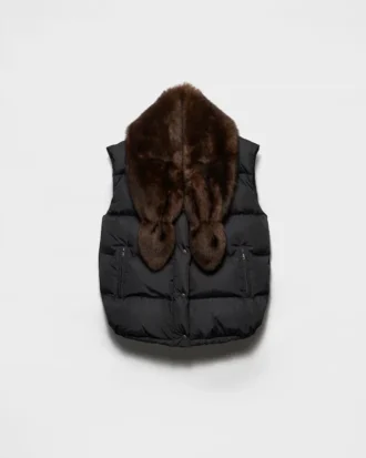 Re-Nylon and Shearling Down Vest