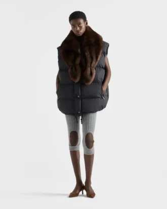 Re-Nylon and Shearling Down Vest