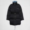 Re-Nylon Gabardine Hooded Down Coat