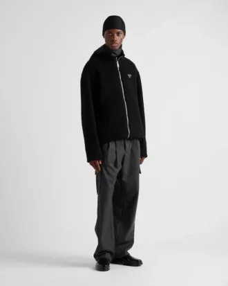 Reversible Fleece and Cashmere Blend Cardigan