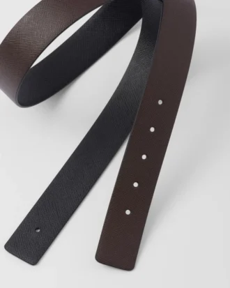 Reversible Saffiano Leather Belt Strap