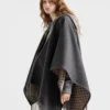 Reversible Wool and Cashmere Poncho