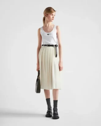 Ribbed Knit Jersey Tank Top