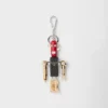 Robot Saffiano Leather Key Ring Charm