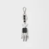 Robot Saffiano Leather Keychain Charm