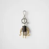 Robot Saffiano Leather Keychain Charm