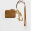 Saffiano Leather Card Holder with Shoulder Strap