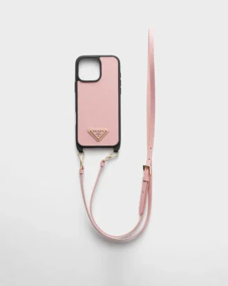 Saffiano Leather Case for Iphone 16 Pro Max with Shoulder Strap