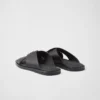 Saffiano Leather Crisscross Slides