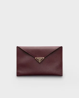 Saffiano Leather Envelope Clutch