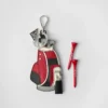 Saffiano Leather Golf Tee Bag Charm