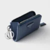 Saffiano Leather Mini Pouch with Keychain