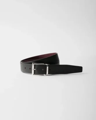 Saffiano Leather Reversible Belt