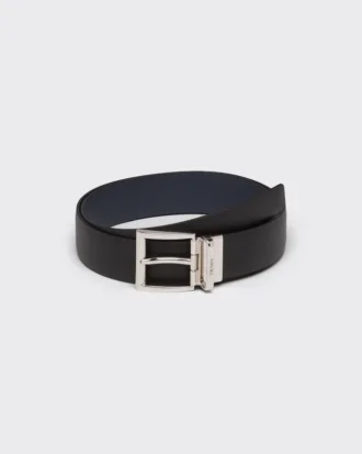 Saffiano Leather Reversible Belt
