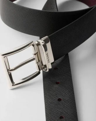 Saffiano Leather Reversible Belt
