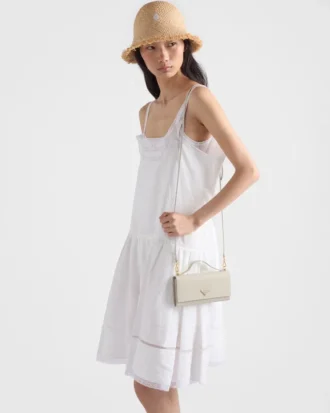 Saffiano Leather Wallet with Shoulder Strap