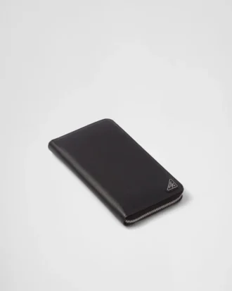 Saffiano Leather Zip Around Wallet