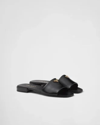 Saffiano Patent Leather Slides