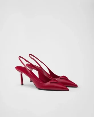 Saffiano Patent Leather Slingback Pumps