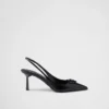Saffiano Patent Leather Slingback Pumps