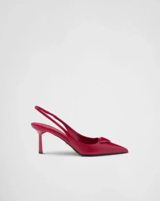 Saffiano Patent Leather Slingback Pumps