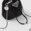 Satin Mini-Pouch with Crystals