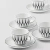 Set of Four Porcelain Espresso Cups – Stripes