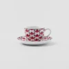 Set of Four Porcelain Espresso Cups – Vienna Red