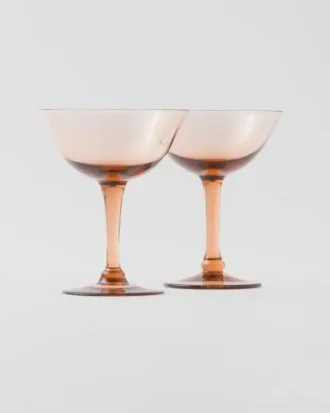 Set of Two Crystal Champagne Coupe Glasses – New York