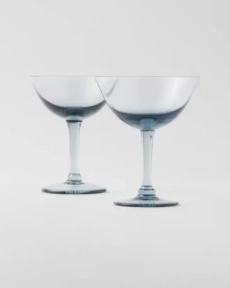 Set of Two Crystal Champagne Coupe Glasses – New York