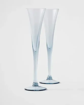 Set of Two Crystal Flutes – New York