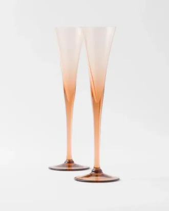 Set of Two Crystal Flutes – New York
