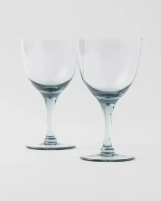Set of Two Crystal Water Glasses – New York