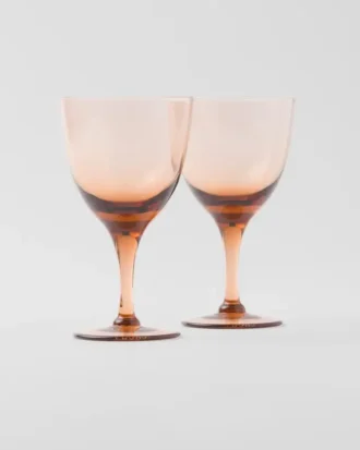 Set of Two Crystal Water Glasses – New York