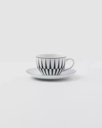 Set of Two Porcelain Cappuccino Cups – Stripes
