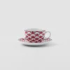 Set of Two Porcelain Cappuccino Cups – Vienna Red