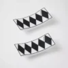 Set of Two Porcelain Chopstick Rests – Checkerboard