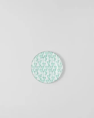 Set of Two Porcelain Dessert Plates – Vienna Green