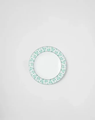 Set of Two Porcelain Dinner Plates – Vienna Green