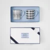 Set of Two Porcelain Mugs – Checkerboard and Stripes