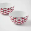Set of Two Porcelain Rice or Cereal Bowls – Vienna Red