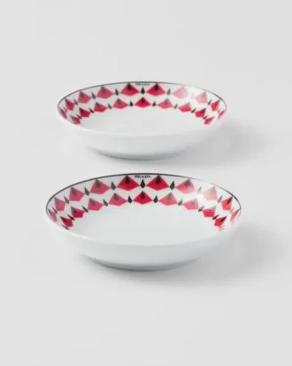 Set of Two Porcelain Sauce Bowls – Vienna Red