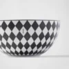 Set of Two Porcelain Soup Bowls – Checkerboard