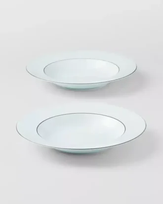 Set of Two Porcelain Soup Plates – Celadon